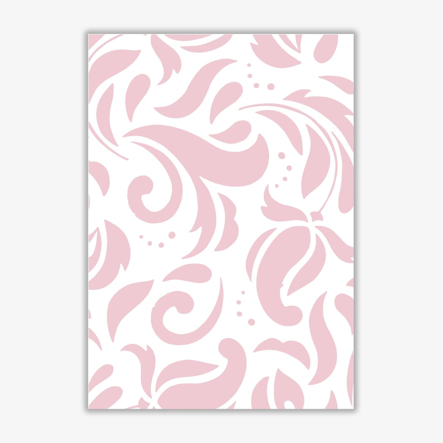 Pink floral pattern modern fine art print