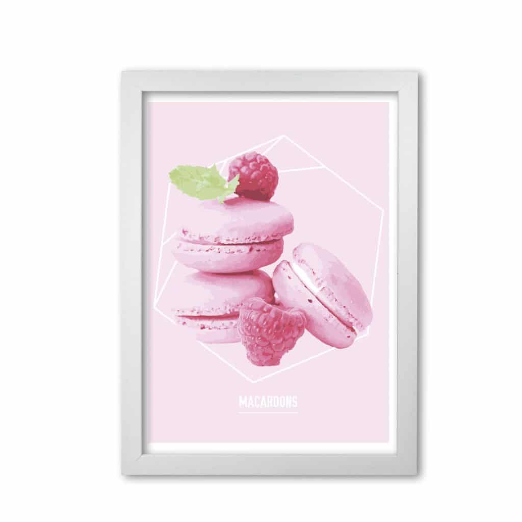 Pink macaroons modern fine art print
