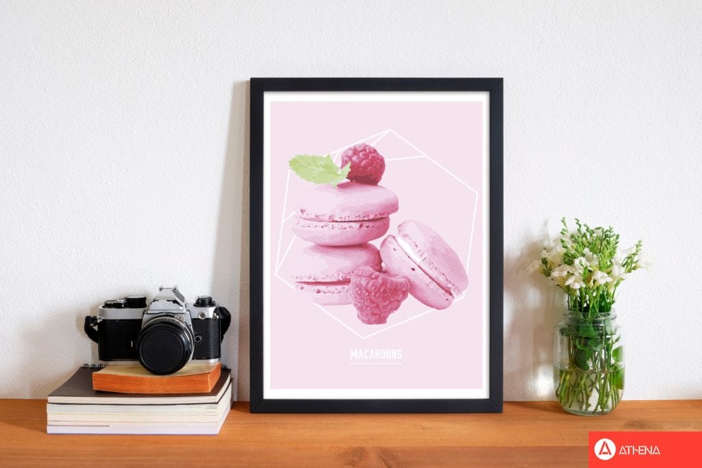 Pink macaroons modern fine art print