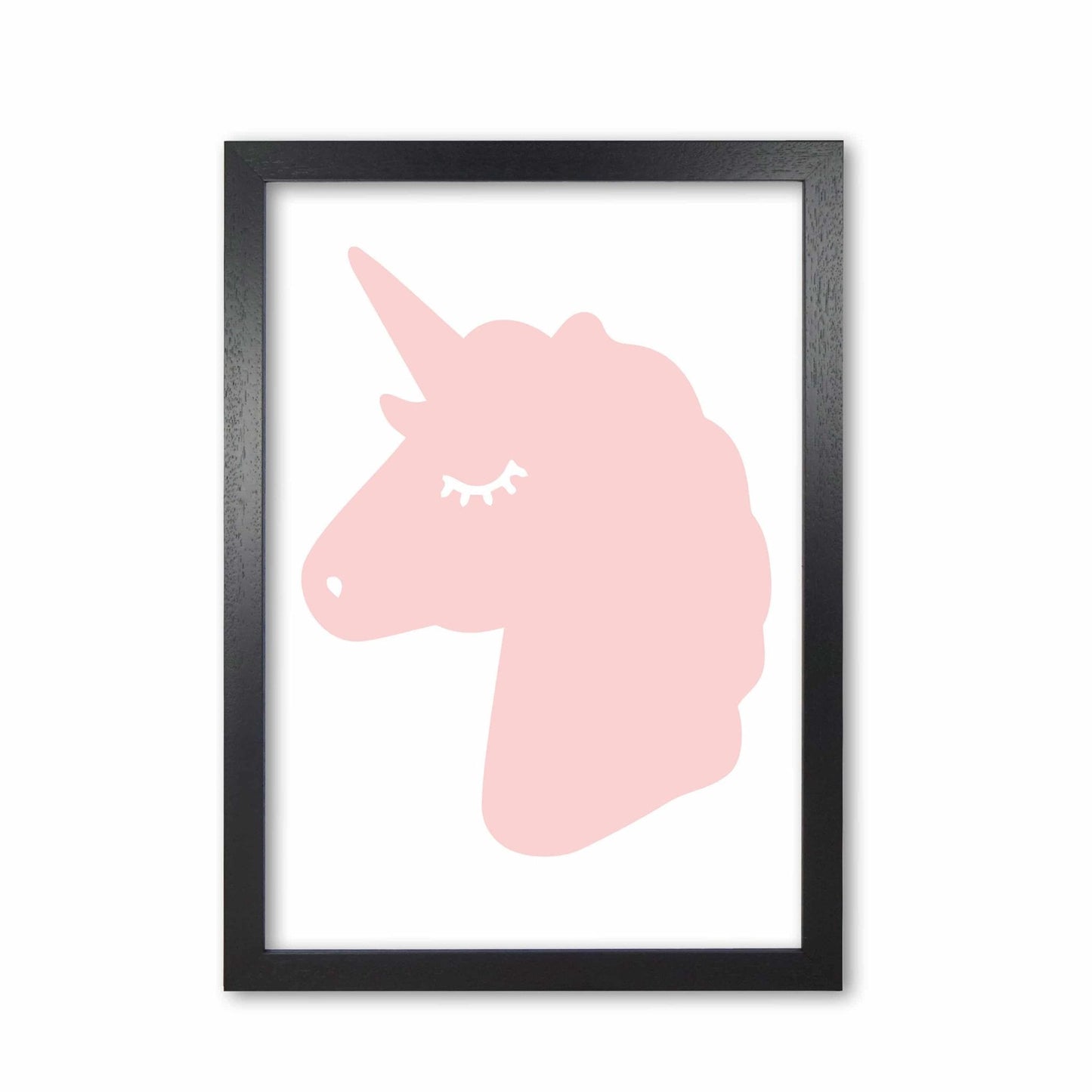 Pink unicorn head modern fine art print