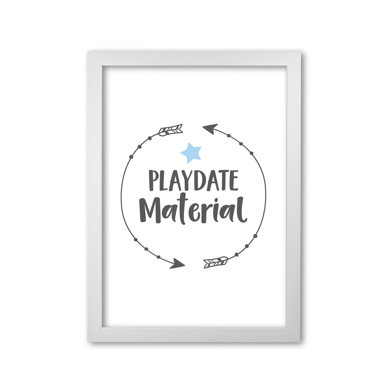 Playdate material modern fine art print, framed typography wall art