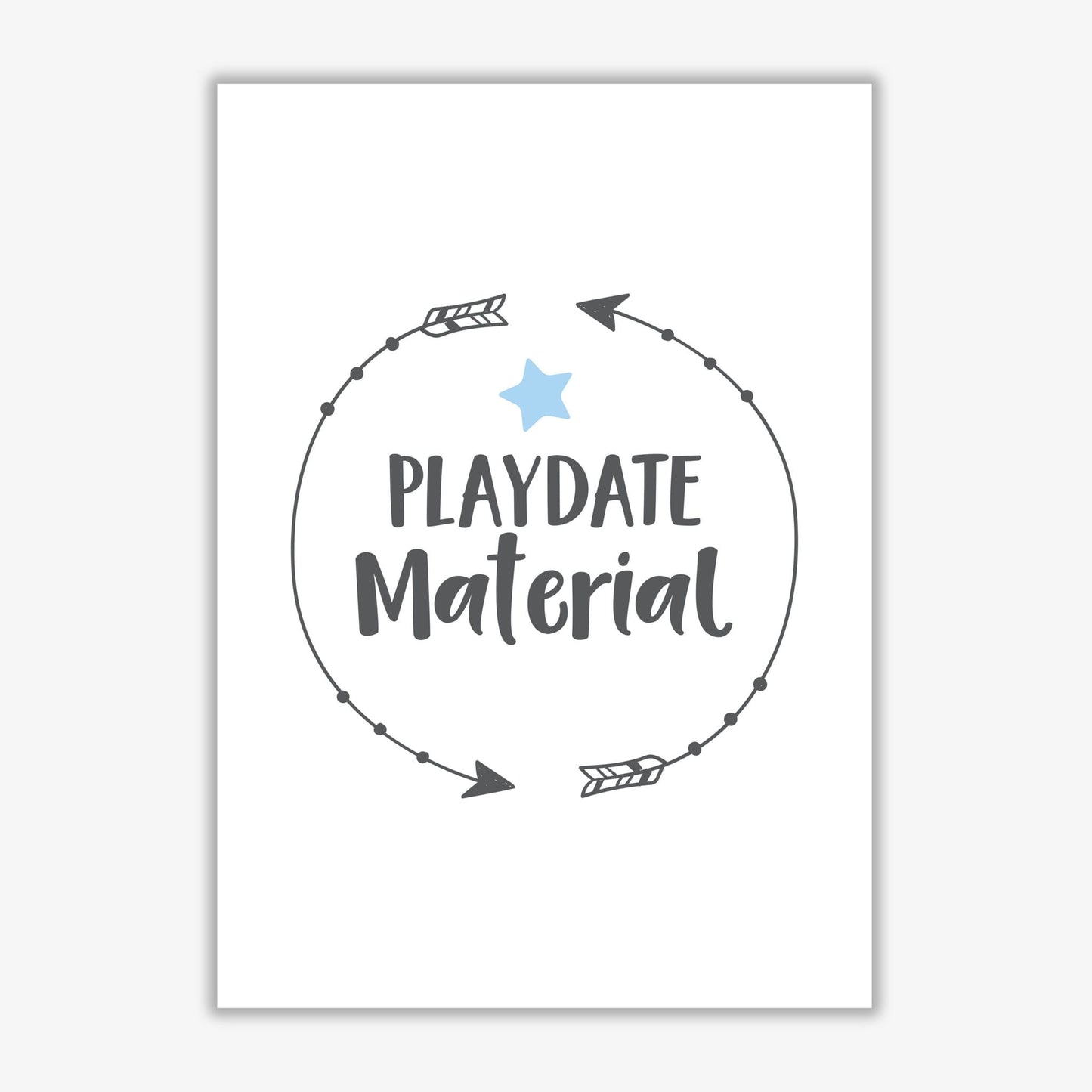 Playdate material modern fine art print, framed typography wall art