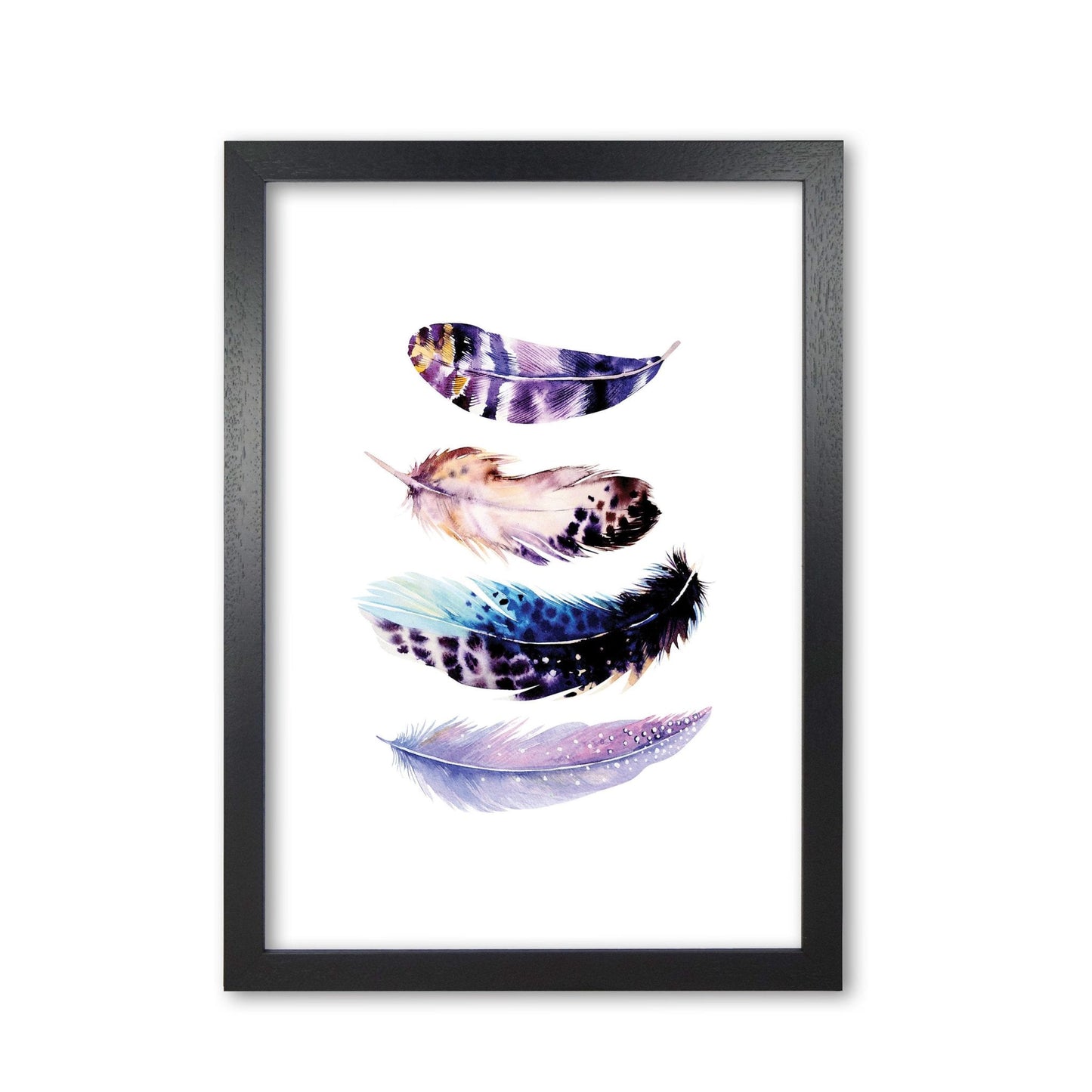 Purple bird feathers abstract modern fine art print