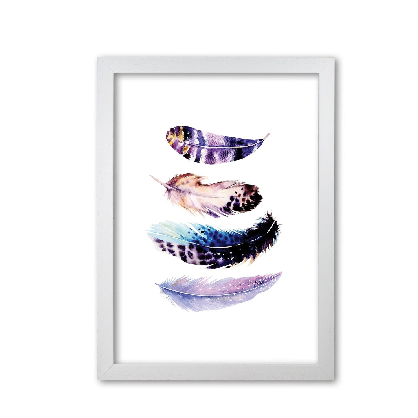 Purple bird feathers abstract modern fine art print
