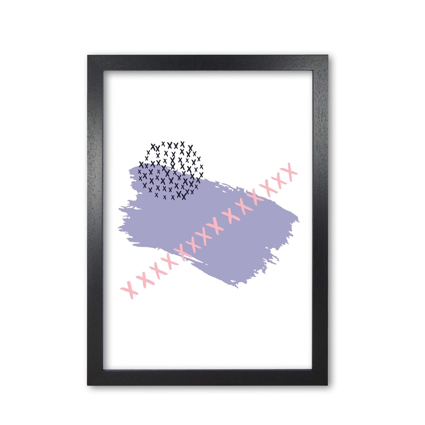 Purple x paint brush abstract modern fine art print