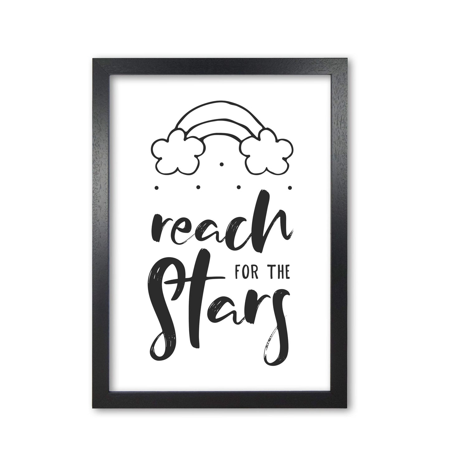 Reach for the stars black modern fine art print