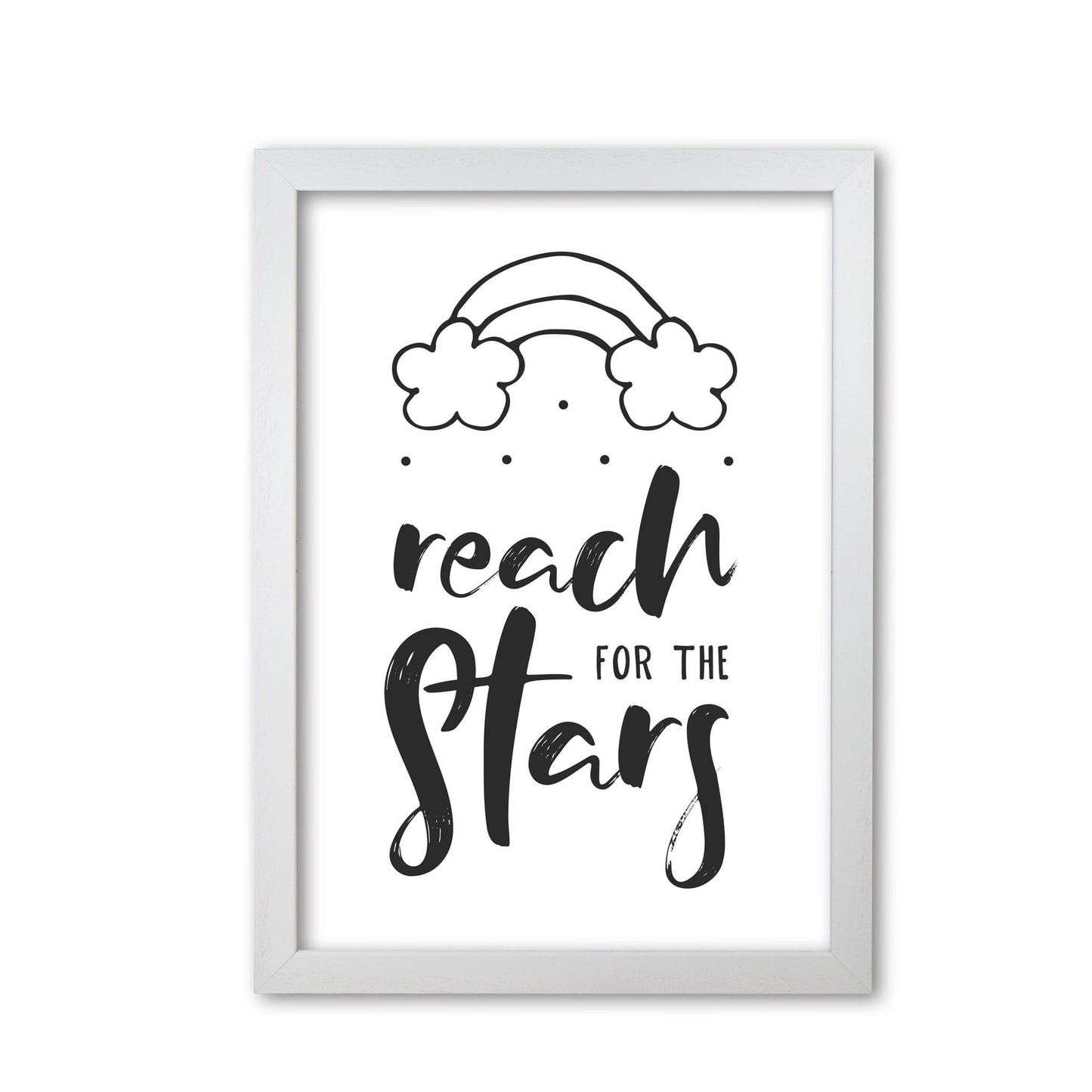 Reach for the stars black modern fine art print