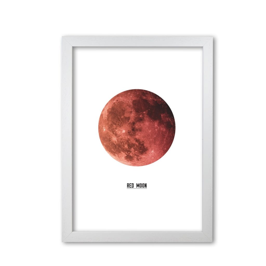Red moon modern fine art print