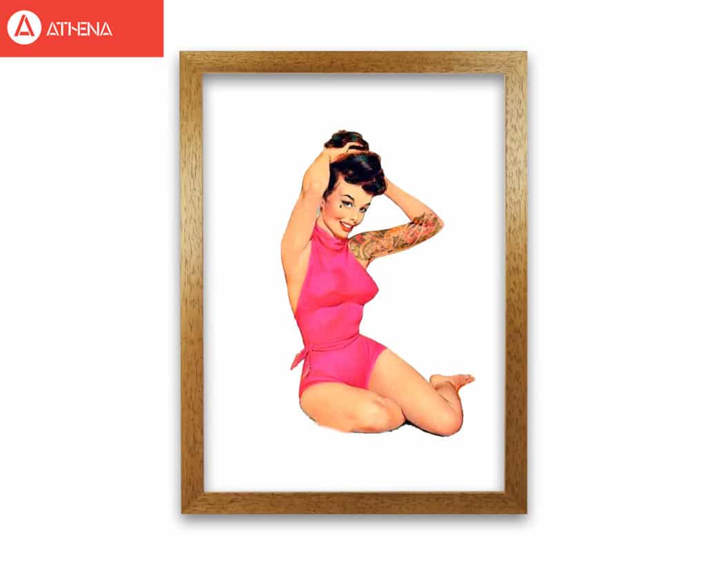 Retro pin up girl modern fine art print