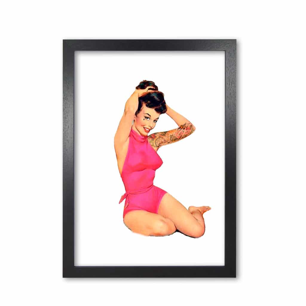 Retro pin up girl modern fine art print