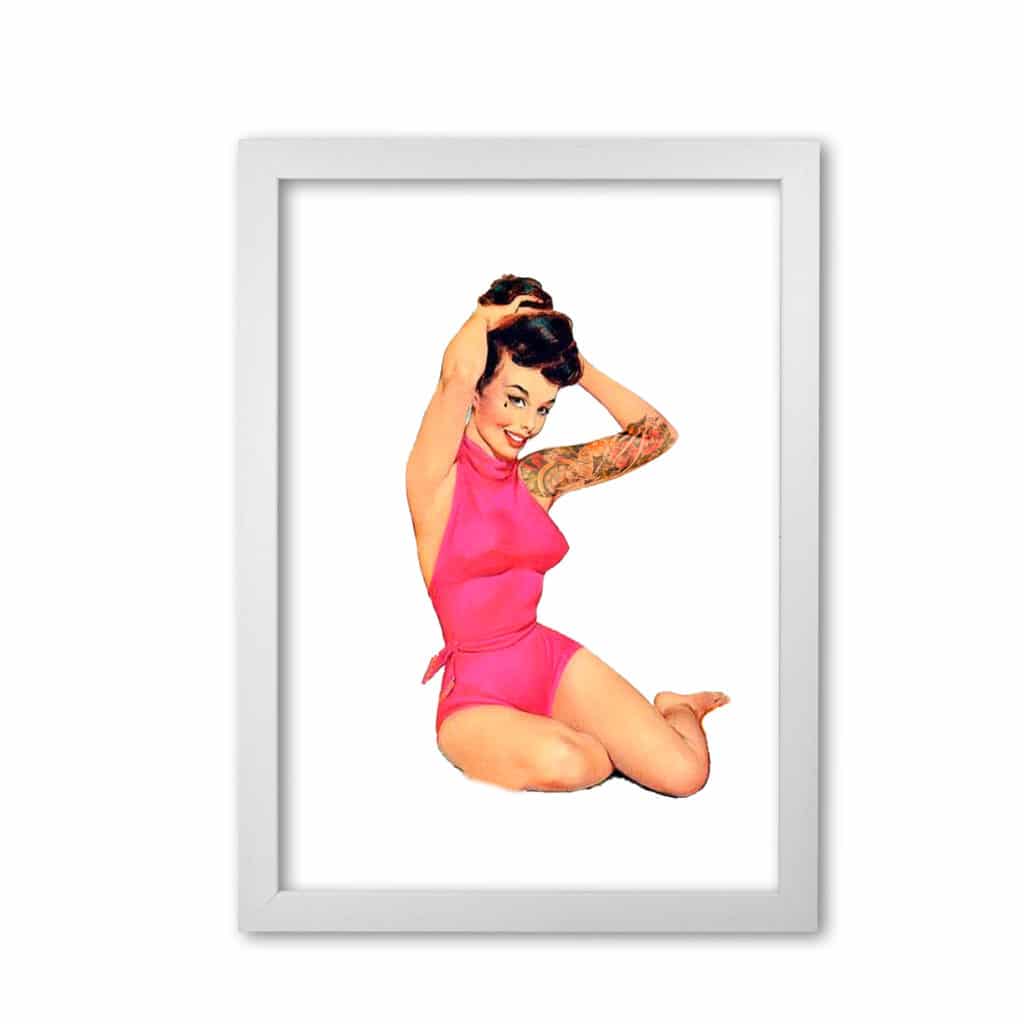 Retro pin up girl modern fine art print