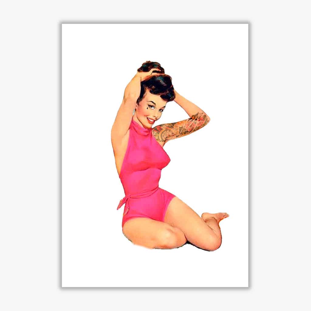 Retro pin up girl modern fine art print