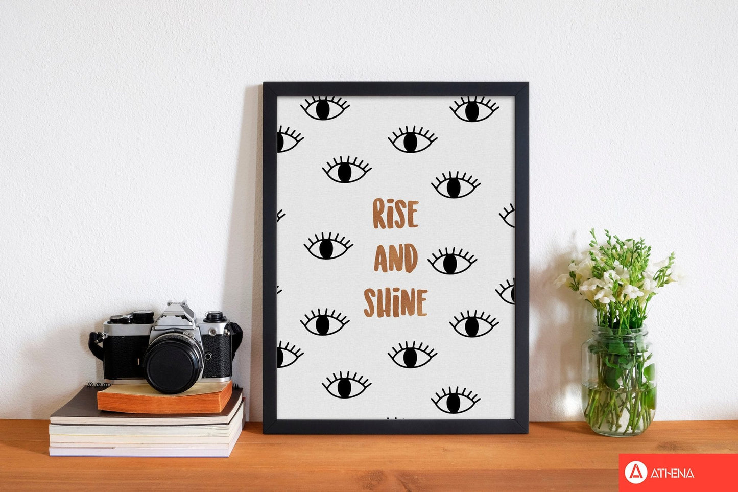Rise & shine bedroom quote fine art print by orara studio