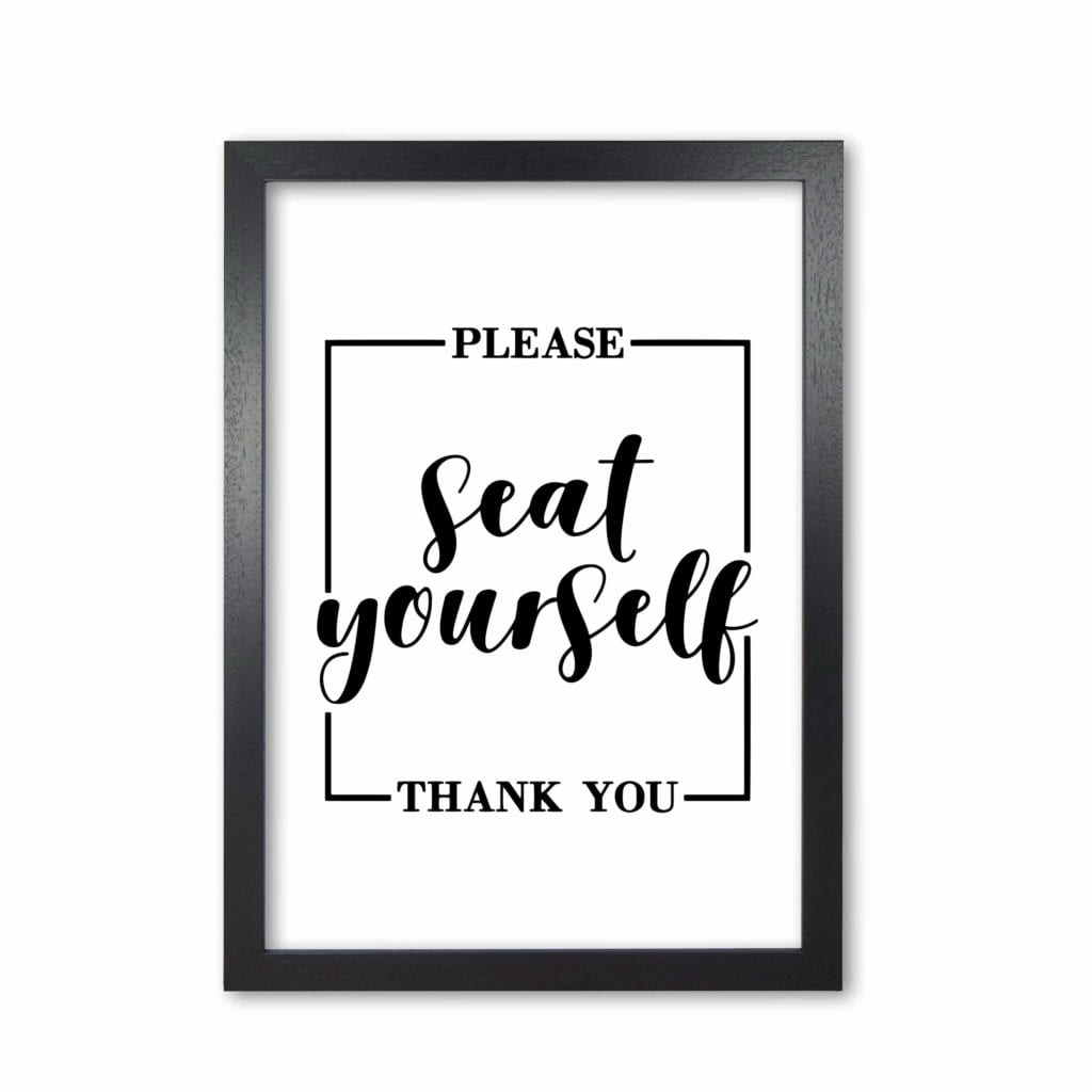 Seat yourself, bathroom modern fine art print, framed bathroom wall art