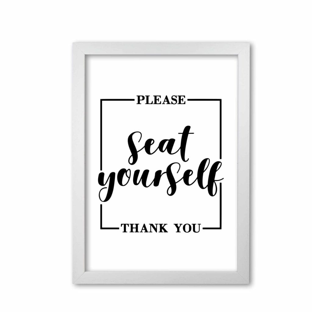 Seat yourself, bathroom modern fine art print, framed bathroom wall art