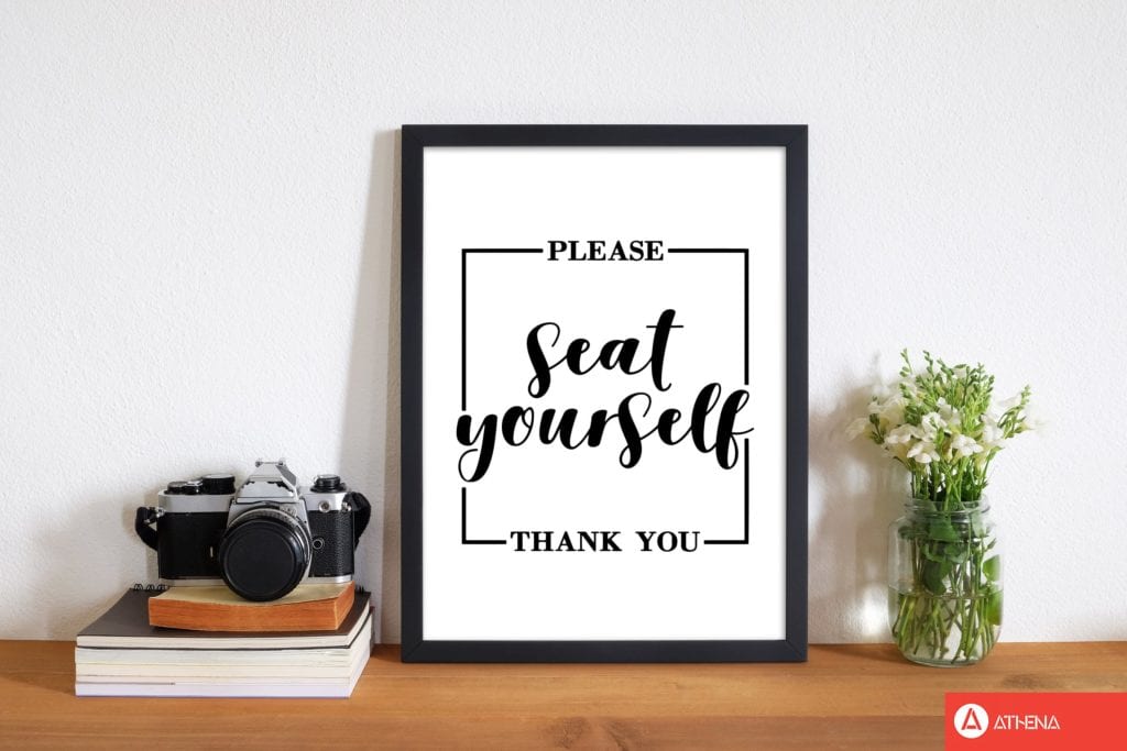 Seat yourself, bathroom modern fine art print, framed bathroom wall art