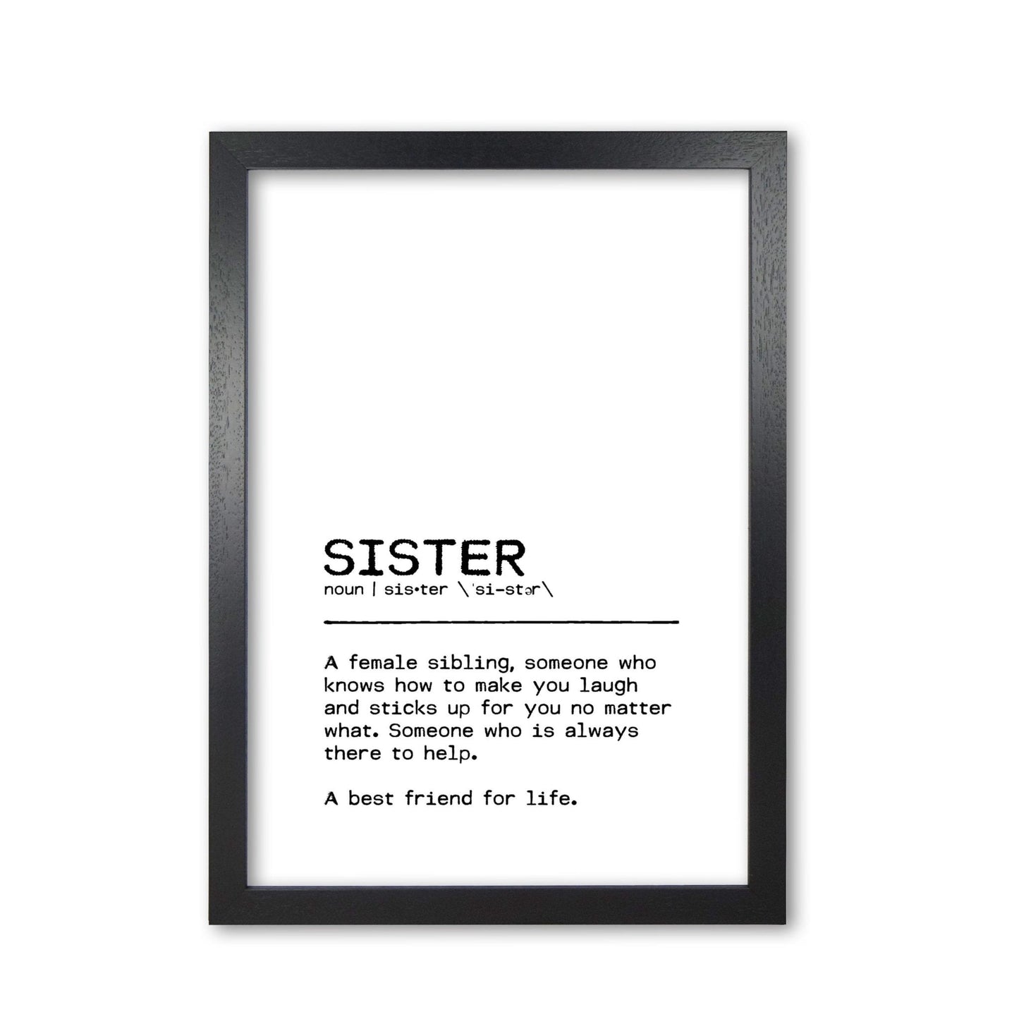 Sister best friend definition quote fine art print by orara studio