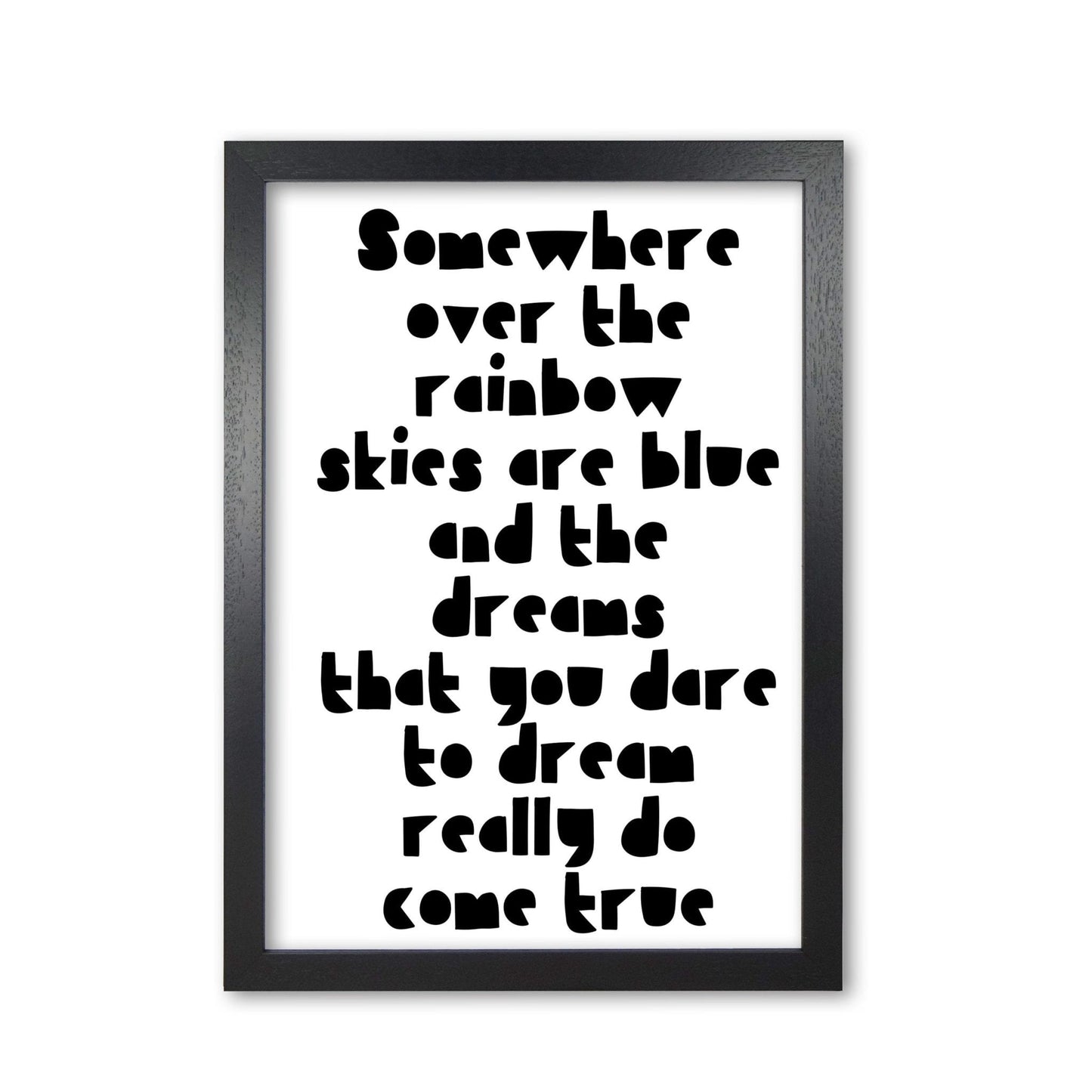 Somewhere over the rainbow black modern fine art print