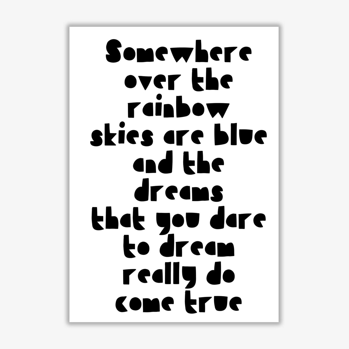 Somewhere over the rainbow black modern fine art print