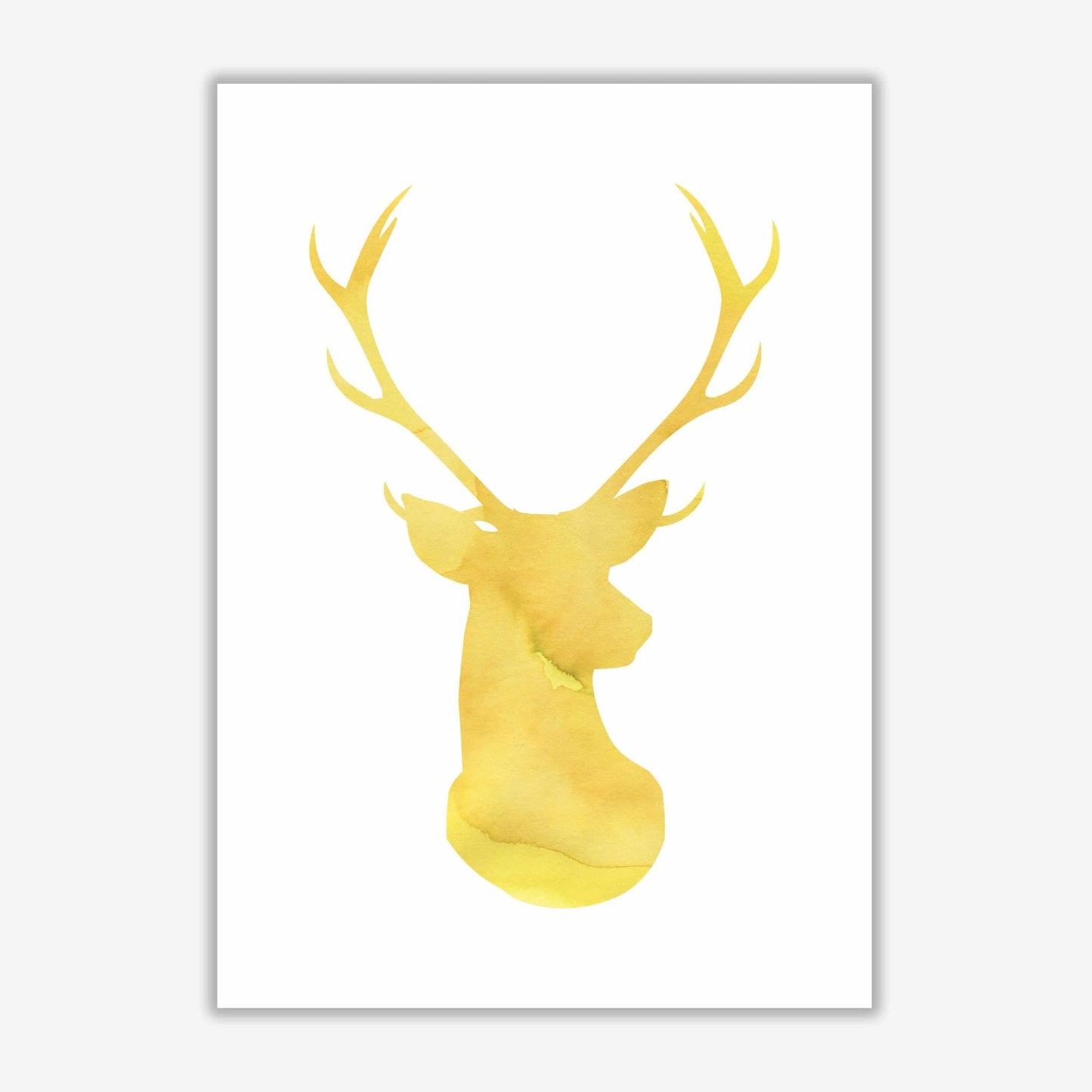 Stags head watercolour modern fine art print