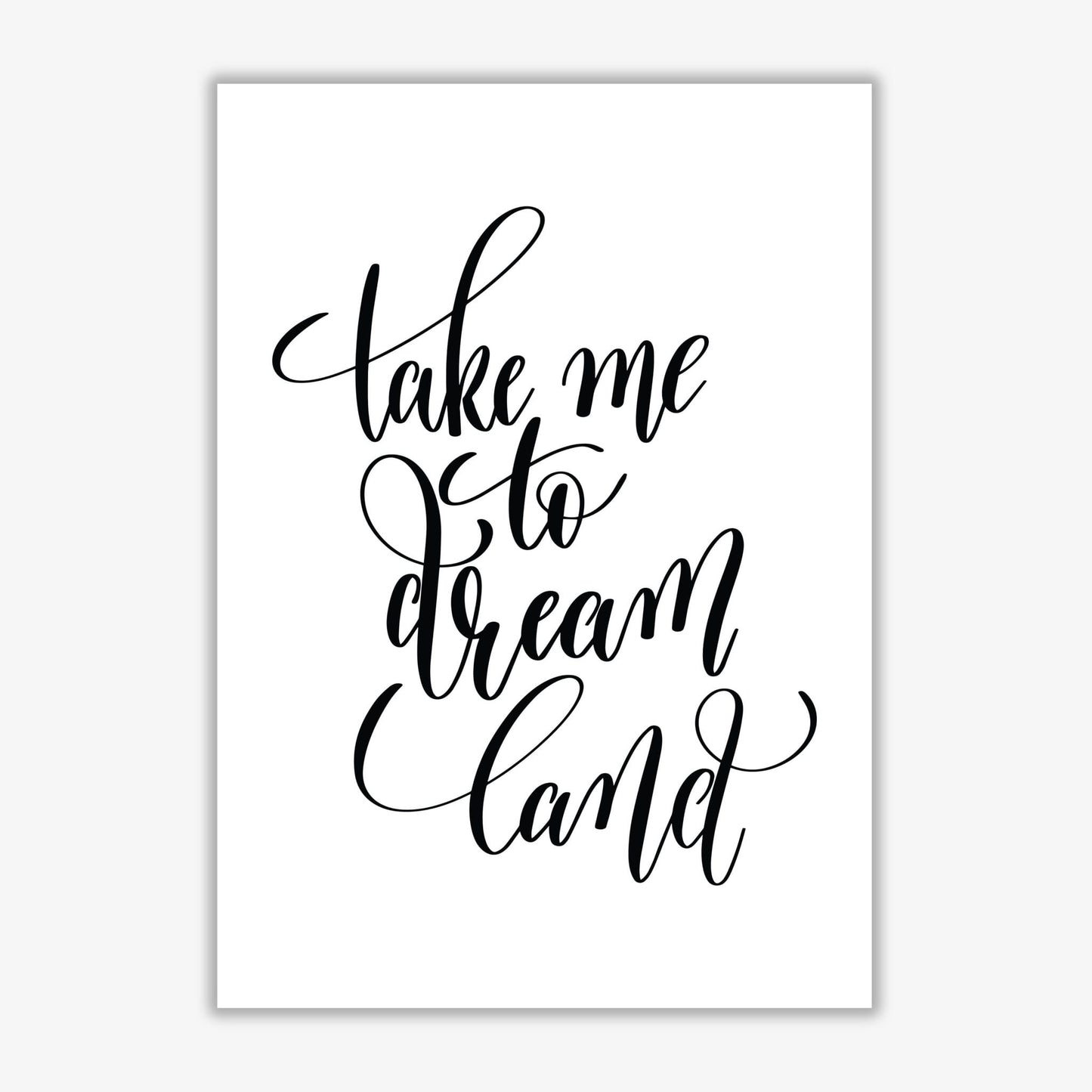 Take me to dream land black modern fine art print