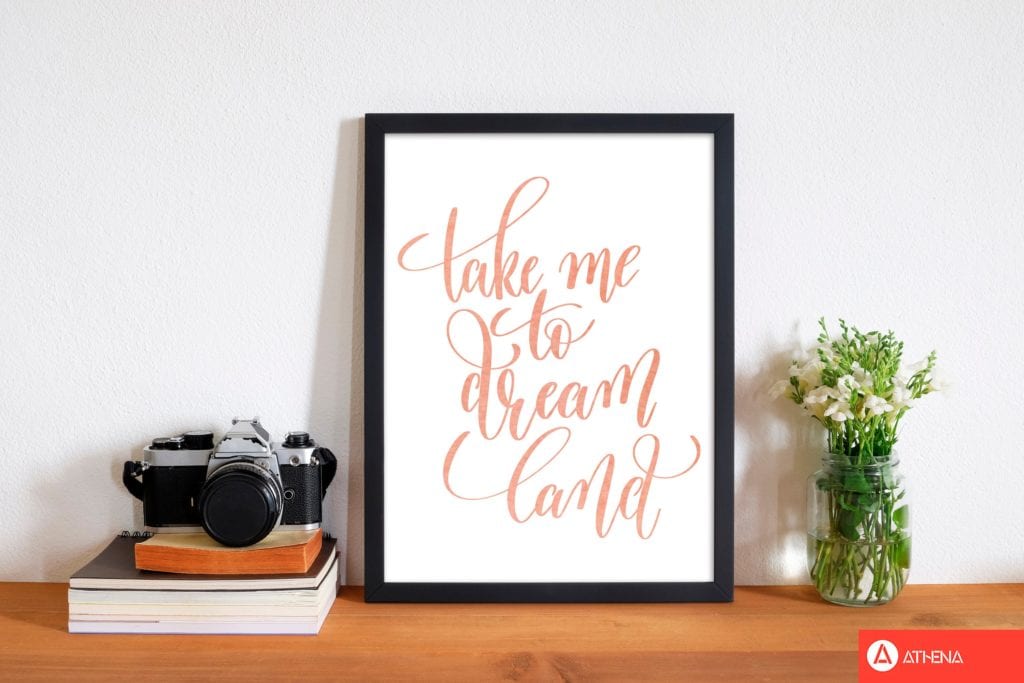 Take me to dreamland peach watercolour modern fine art print