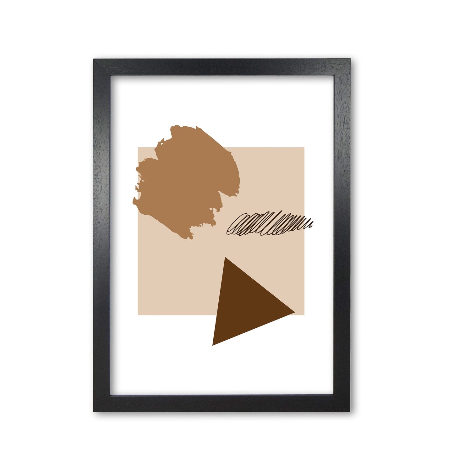 Taupe square mismatch abstract modern fine art print