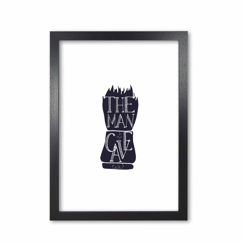 The man cave 2 modern fine art print, framed bathroom wall art
