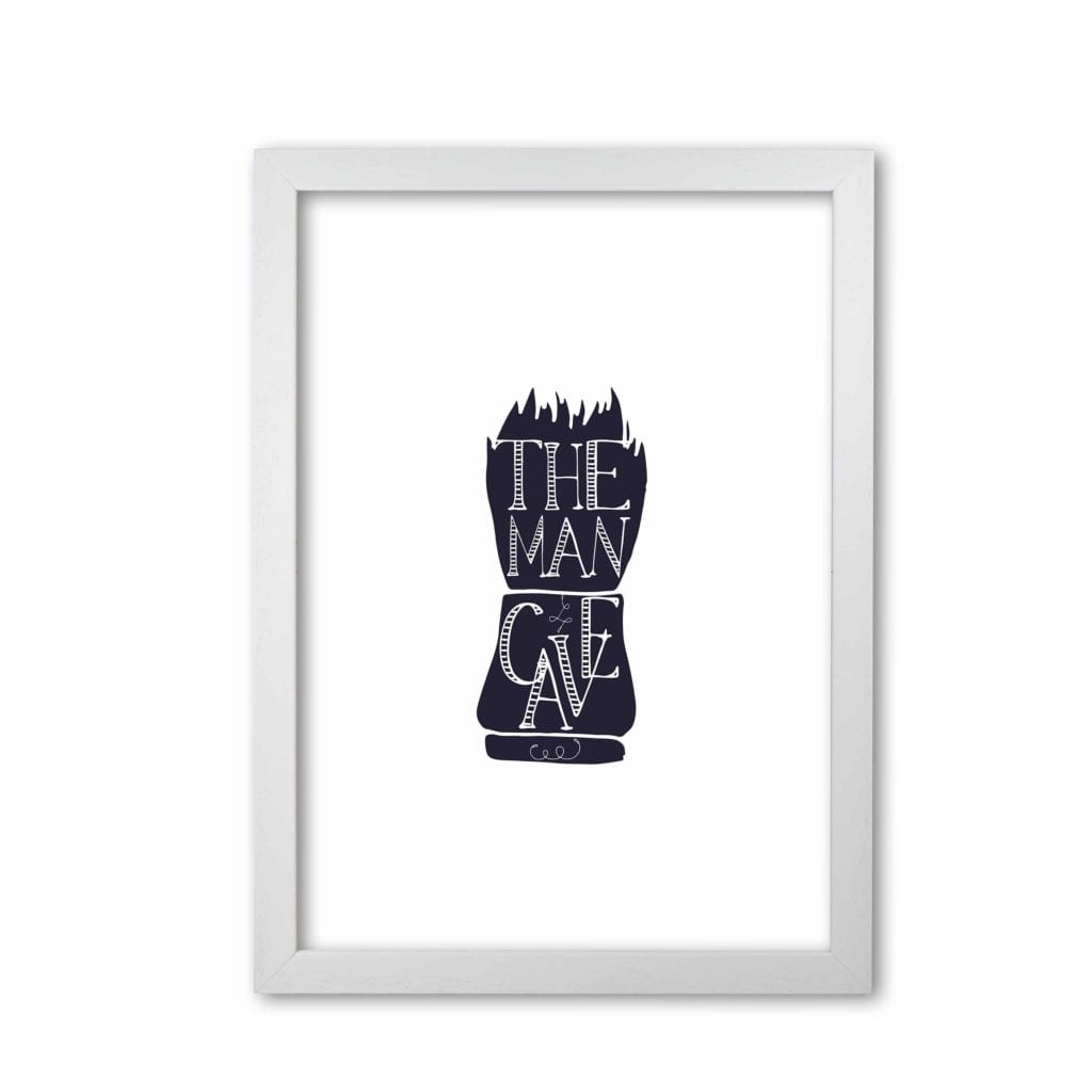 The man cave 2 modern fine art print, framed bathroom wall art