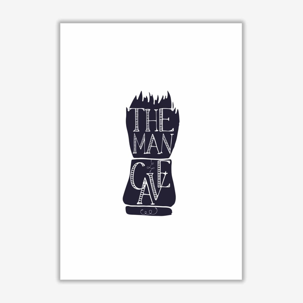 The man cave 2 modern fine art print, framed bathroom wall art