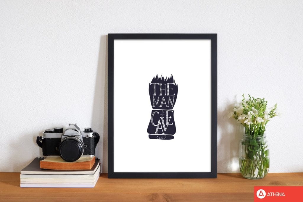 The man cave 2 modern fine art print, framed bathroom wall art