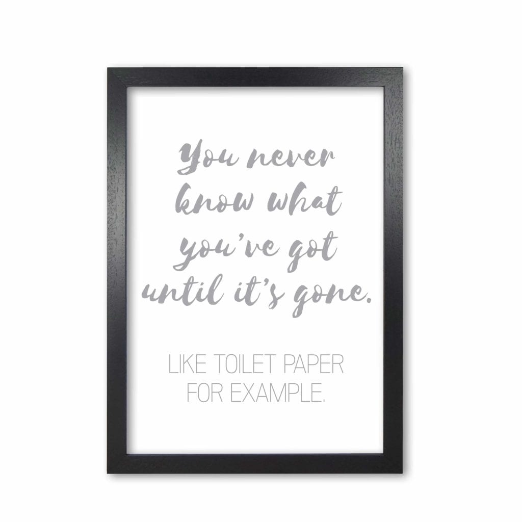 Toilet roll grey, bathroom modern fine art print, framed bathroom wall art