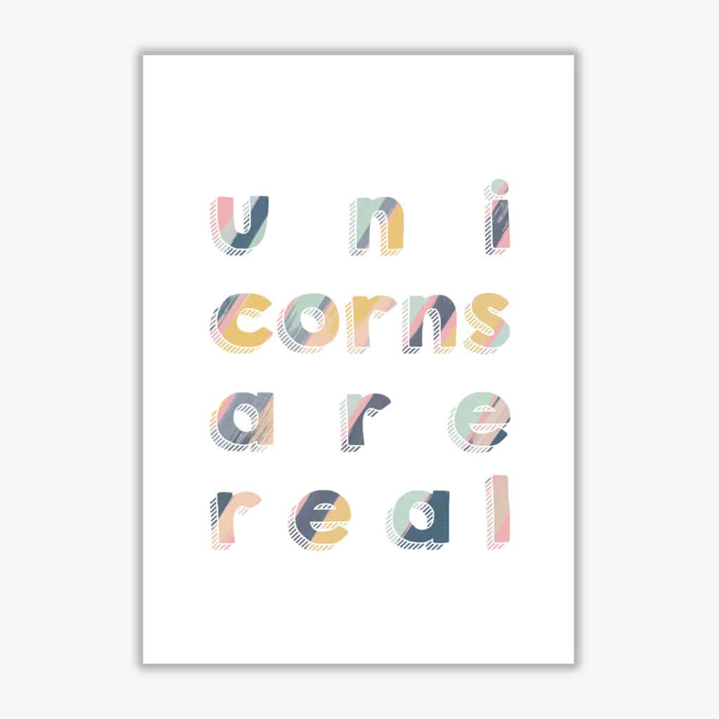 Unicorns are real fine art print by orara studio, framed childrens nursey wall art poster