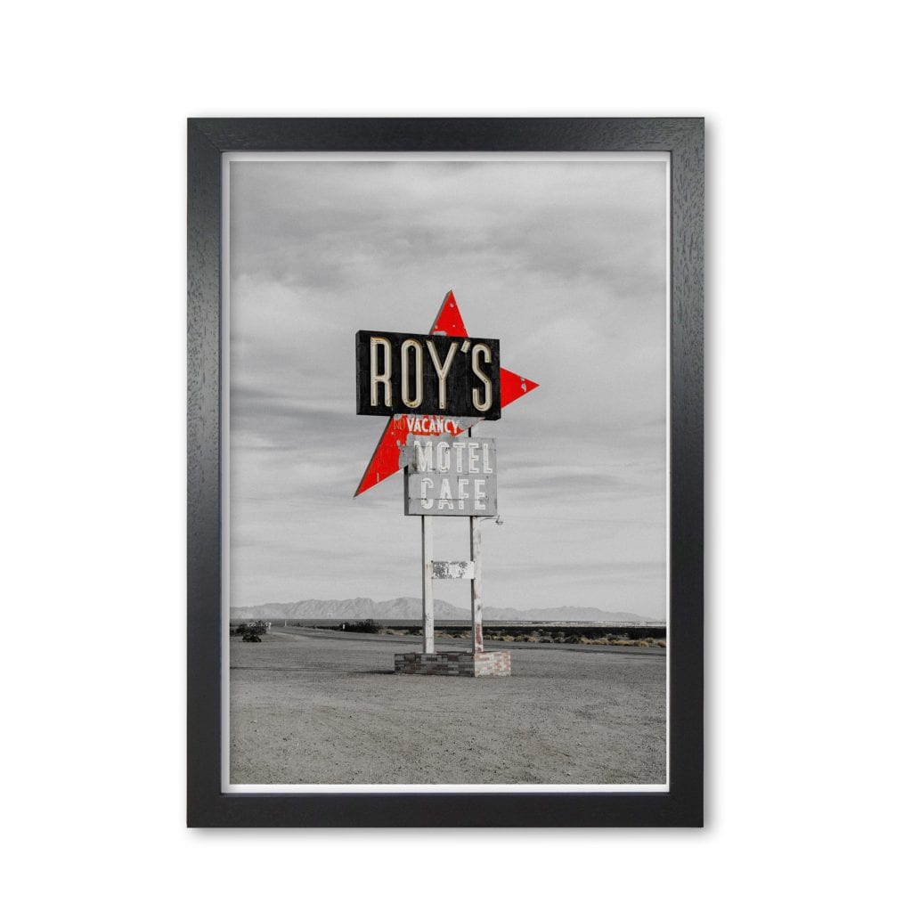 Vintage roy's motel road sign modern fine art print