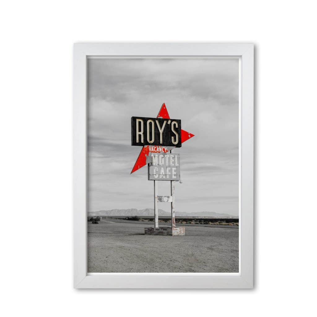 Vintage roy's motel road sign modern fine art print