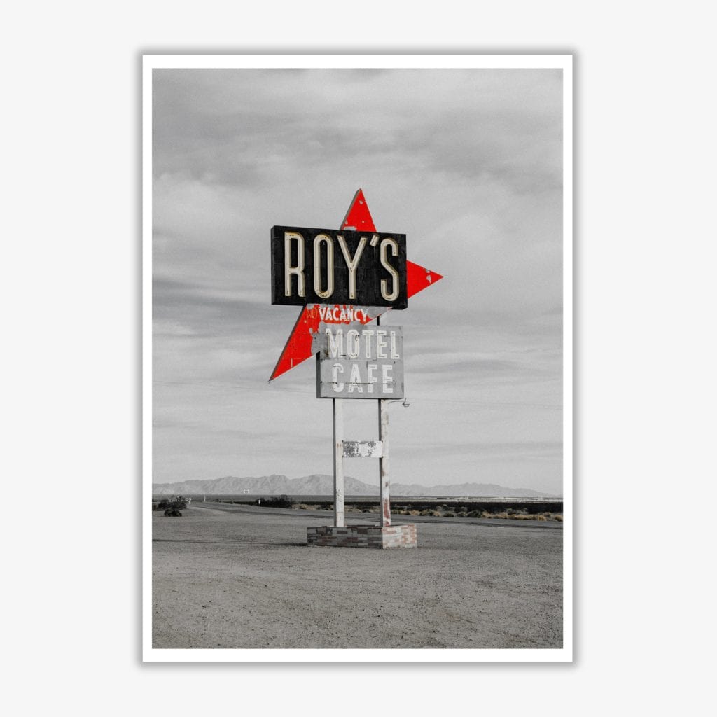 Vintage roy's motel road sign modern fine art print