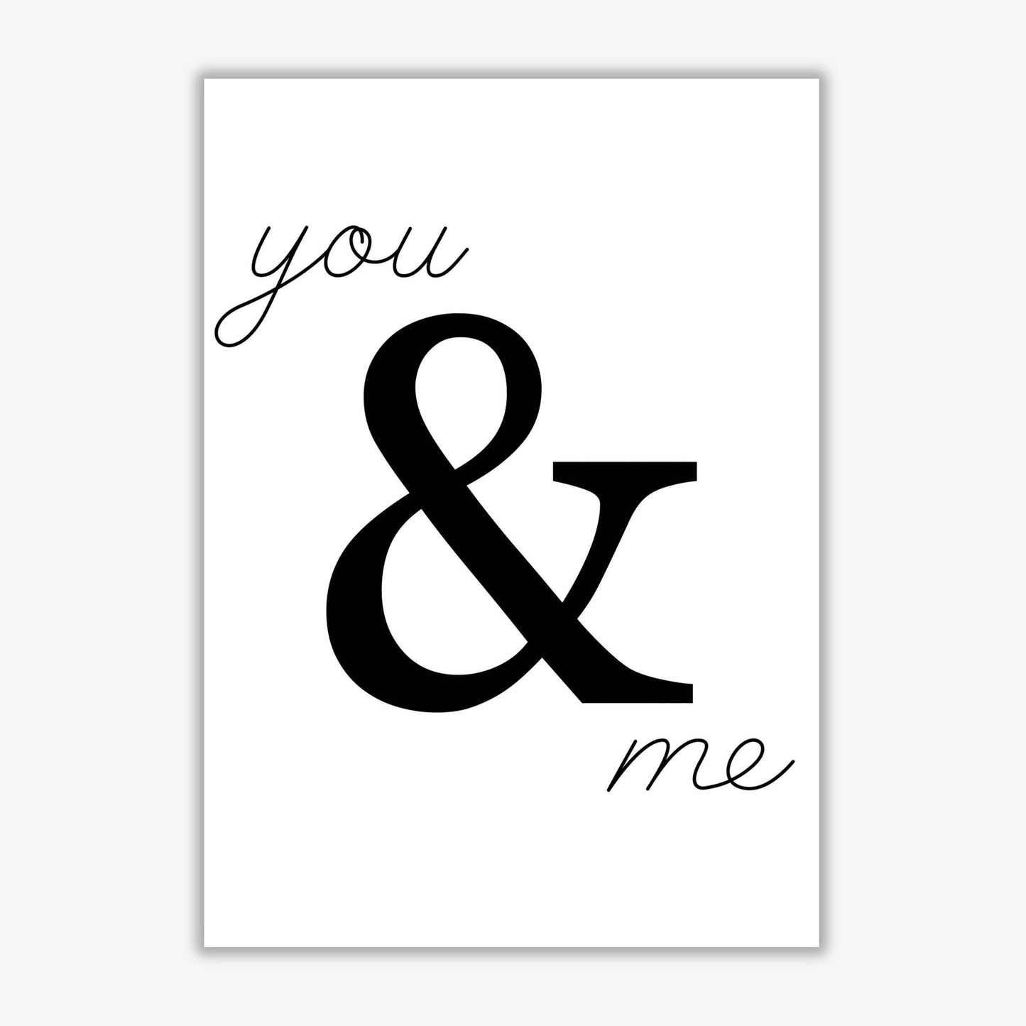 You & me modern fine art print