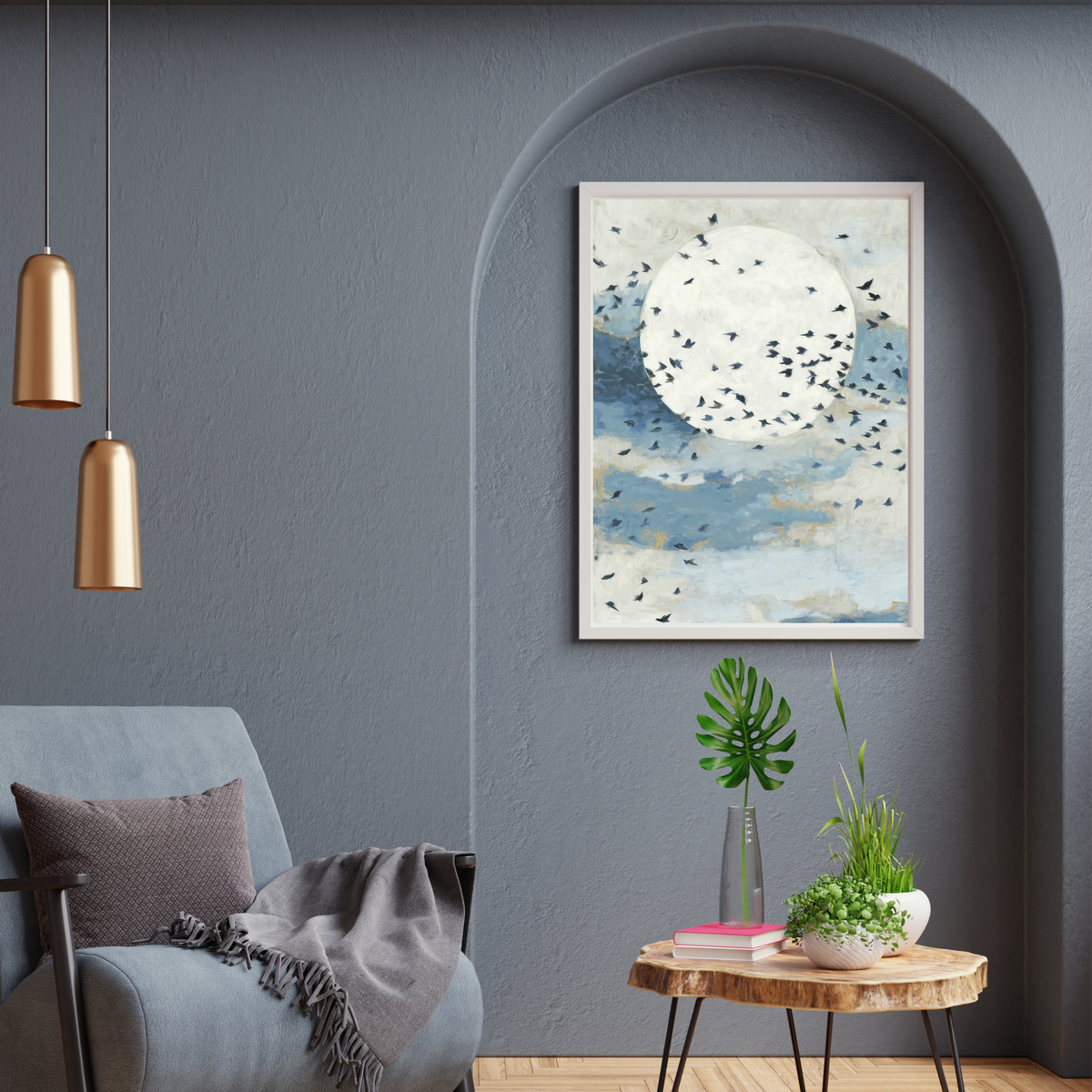 Floating Moon Bird Cloud by Chromatic Storm Studio
