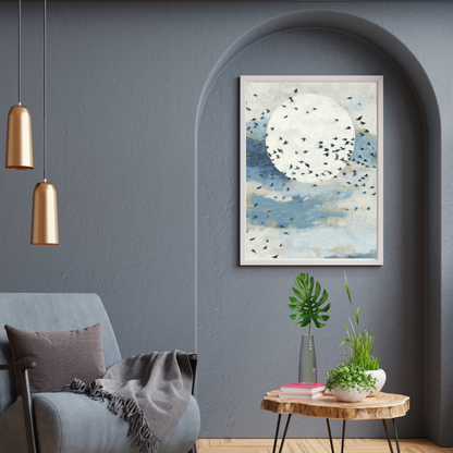 Floating Moon Bird Cloud by Chromatic Storm Studio