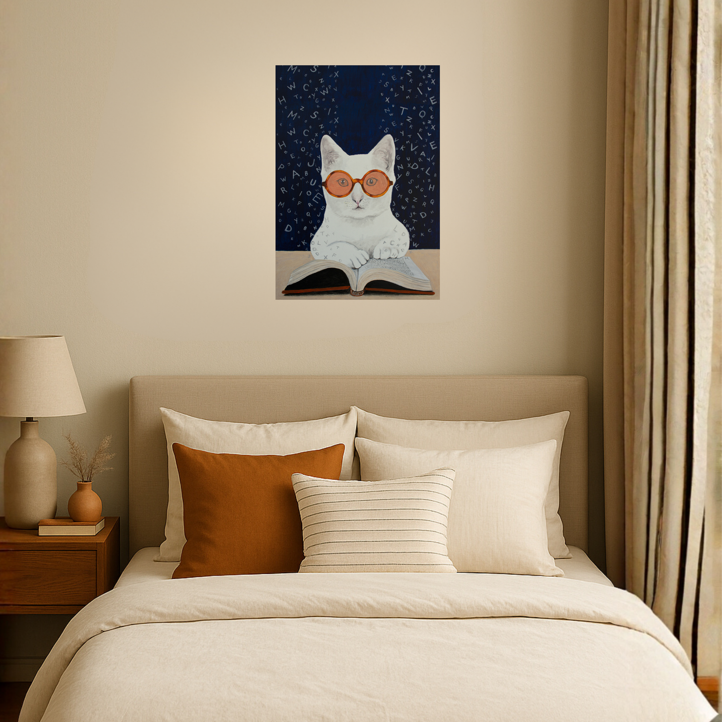 Cat Reading a Book by Coco Deparis