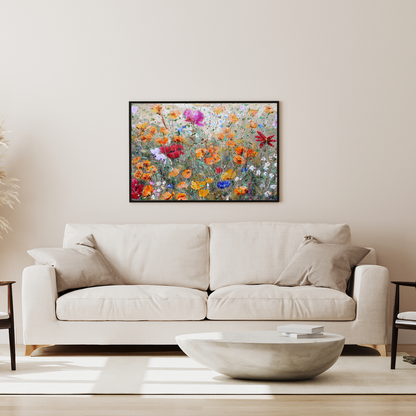 Wild Flower Field Morning by STUDIO PAINT-ING