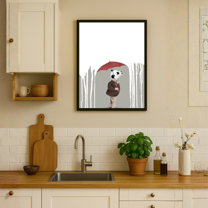 Panda in the Rain by Coco Deparis