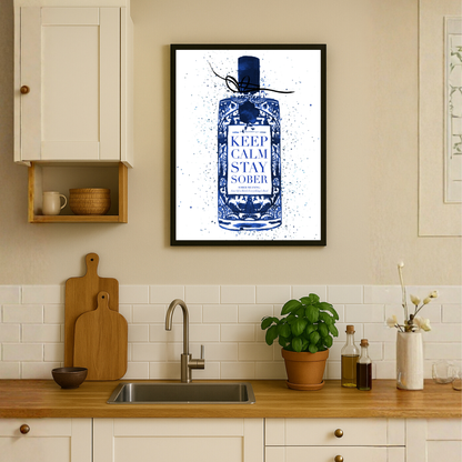 Keep Calm Stay Sober (Blue) by Mercedes Lopez
