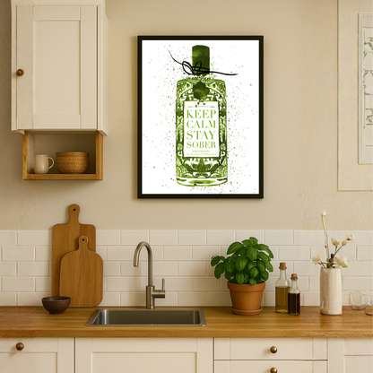 Keep Calm Stay Sober (Green) by Mercedes Lopez
