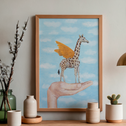 Giraffe with Golden Wings by Coco Deparis