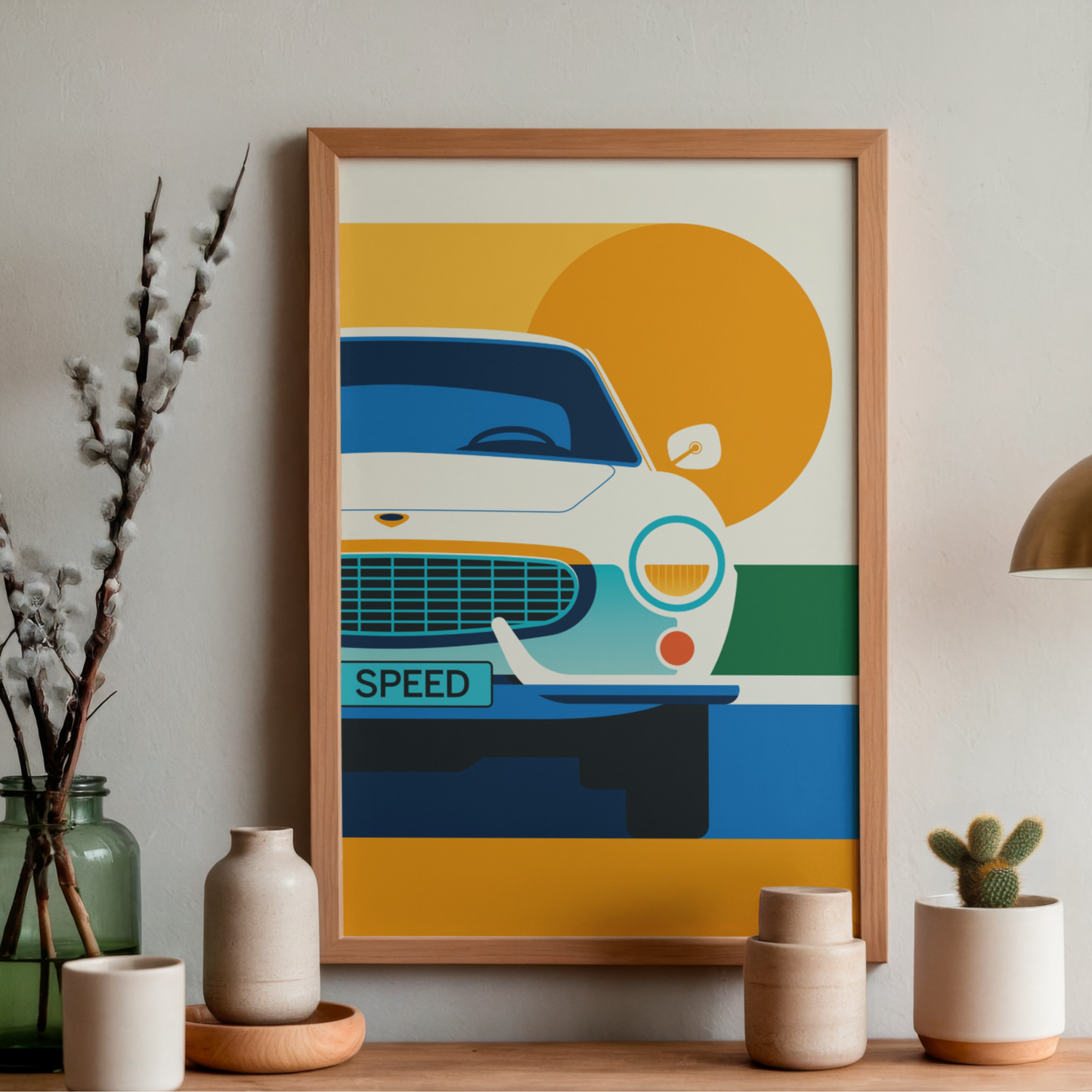White Vintage Sports Car by Bo Lundberg