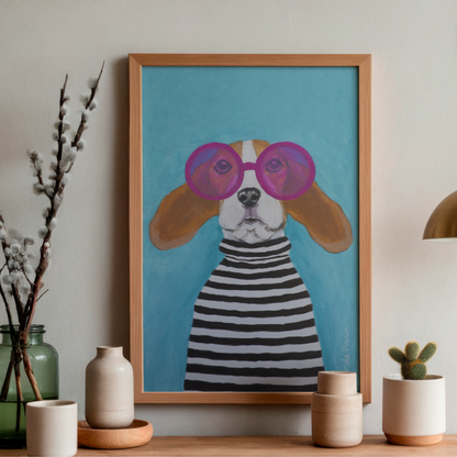 Stripy Beagle by Coco Deparis