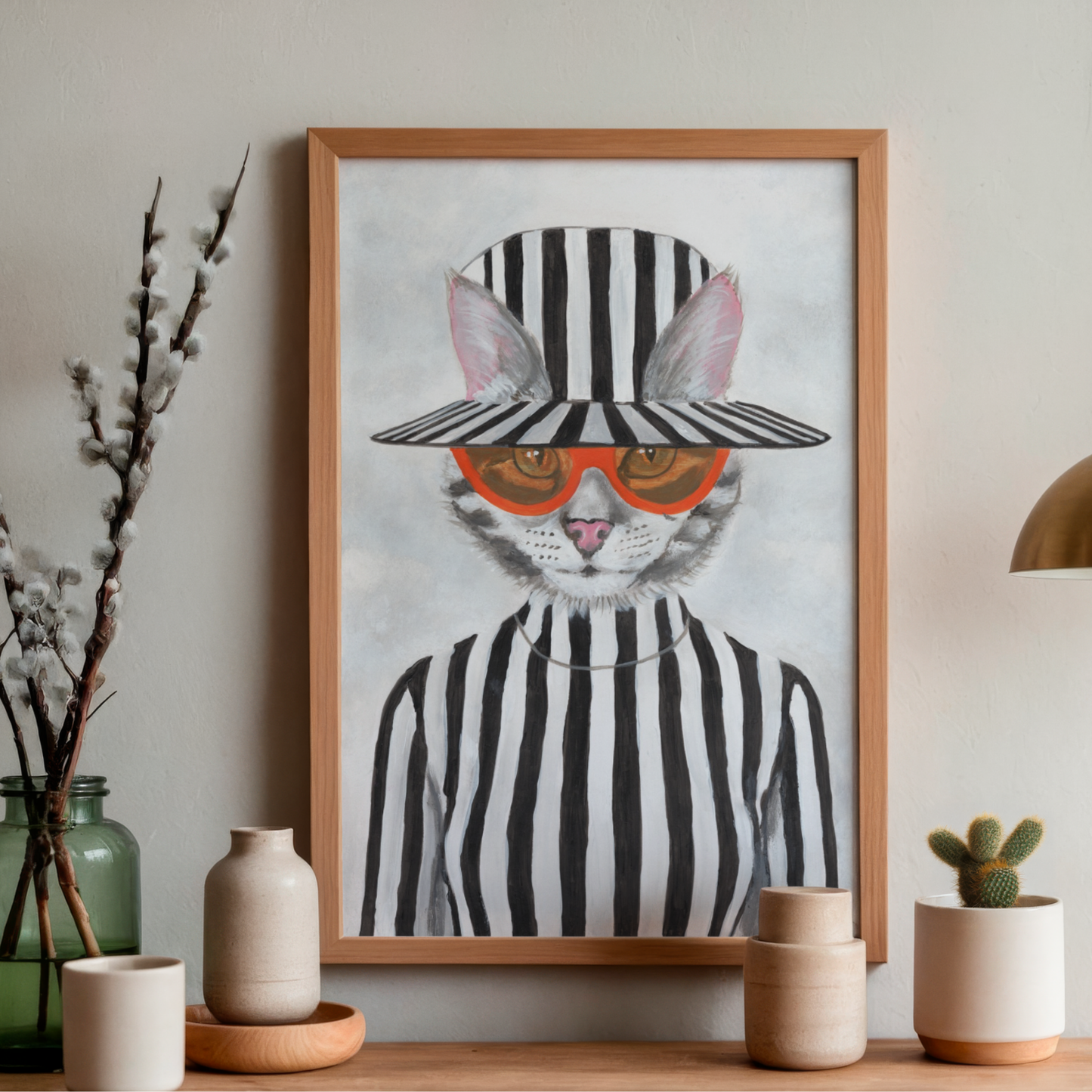 Cat in Stripy Mood by Coco Deparis