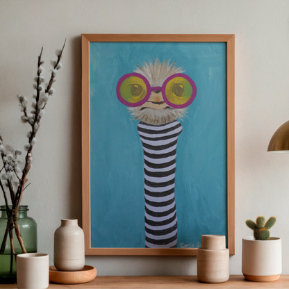 Stripy Ostrich by Coco Deparis