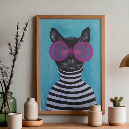 Stripy Black Cat by Coco Deparis